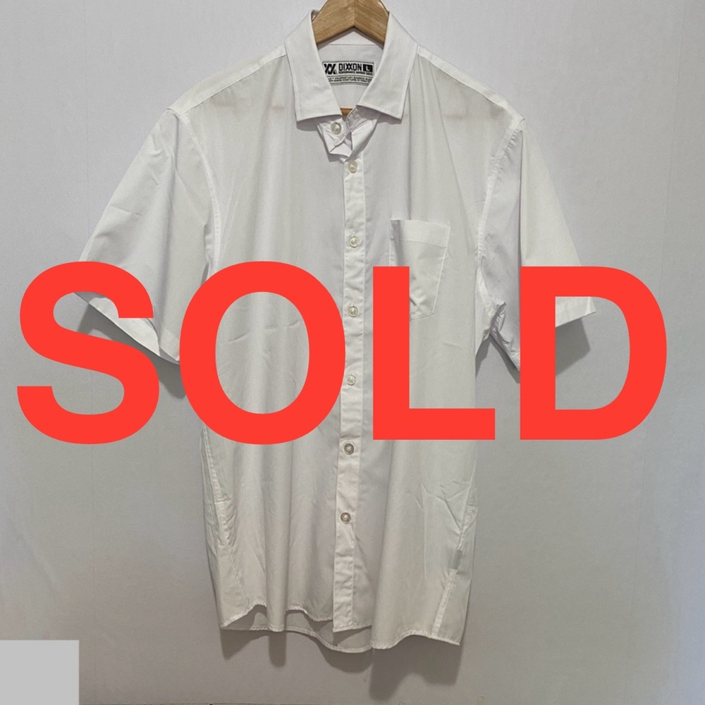 DIXXON Performance Bamboo Shirt Large White D-Lux‎ Blend Button Up Lightweight